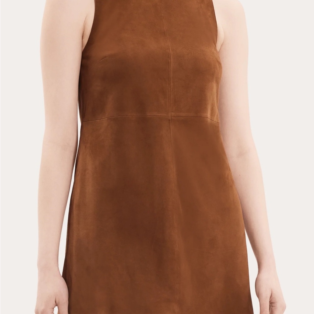 Theory Rich Brown Suede Mini Dress